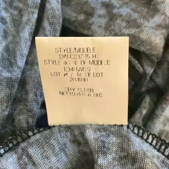 Helmet Lang Sleeveless Low Draped Back Shirt-Black & Blue- L- NWT - Picture 10 of 10